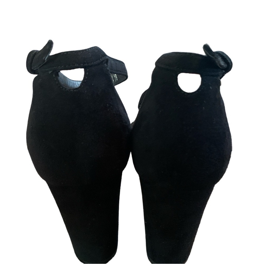 STUART WEITZMAN ‘NearlyNude’ Ankle Strap Black Suede Heels Women’s 9.5 M Party - Picture 4 of 8